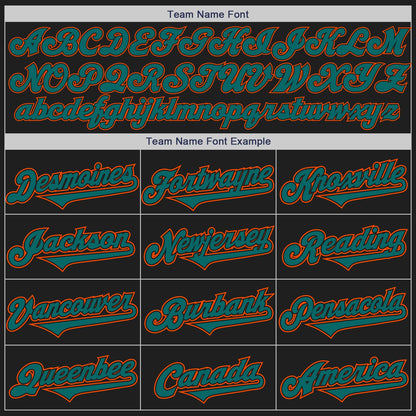 Custom Black Teal-Orange Authentic Two Tone Baseball Jersey - Sky-Custom