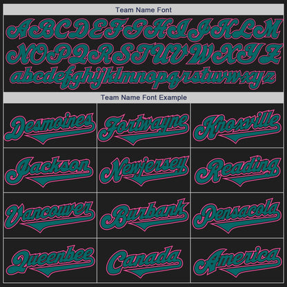 Custom Black Teal-Pink Authentic Two Tone Baseball Jersey - Sky-Custom