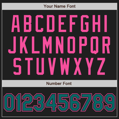 Custom Black Teal-Pink Authentic Two Tone Baseball Jersey - Sky-Custom