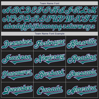 Custom Black Teal-Purple Authentic Two Tone Baseball Jersey - Sky-Custom