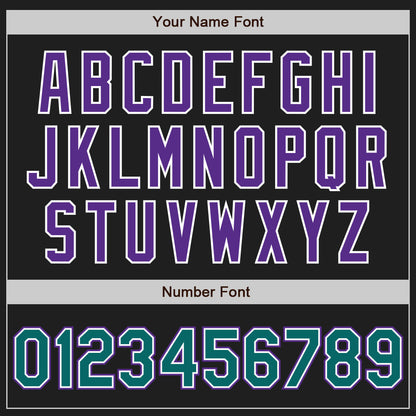 Custom Black Teal-Purple Authentic Two Tone Baseball Jersey - Sky-Custom