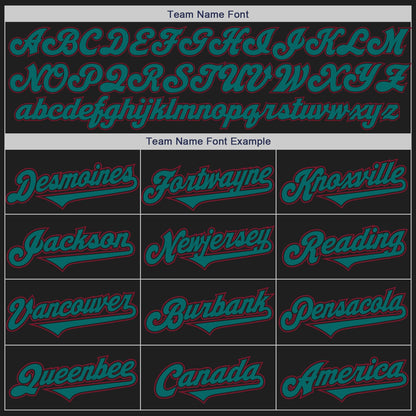 Custom Black Teal-Crimson Authentic Two Tone Baseball Jersey - Sky-Custom