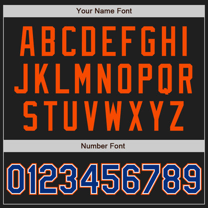 Custom Black Royal-Orange Authentic Two Tone Baseball Jersey - Sky-Custom