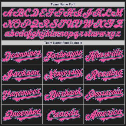 Custom Black Light Blue-Pink Authentic Two Tone Baseball Jersey - Sky-Custom
