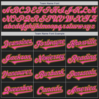 Custom Black Gold-Pink Authentic Two Tone Baseball Jersey - Sky-Custom