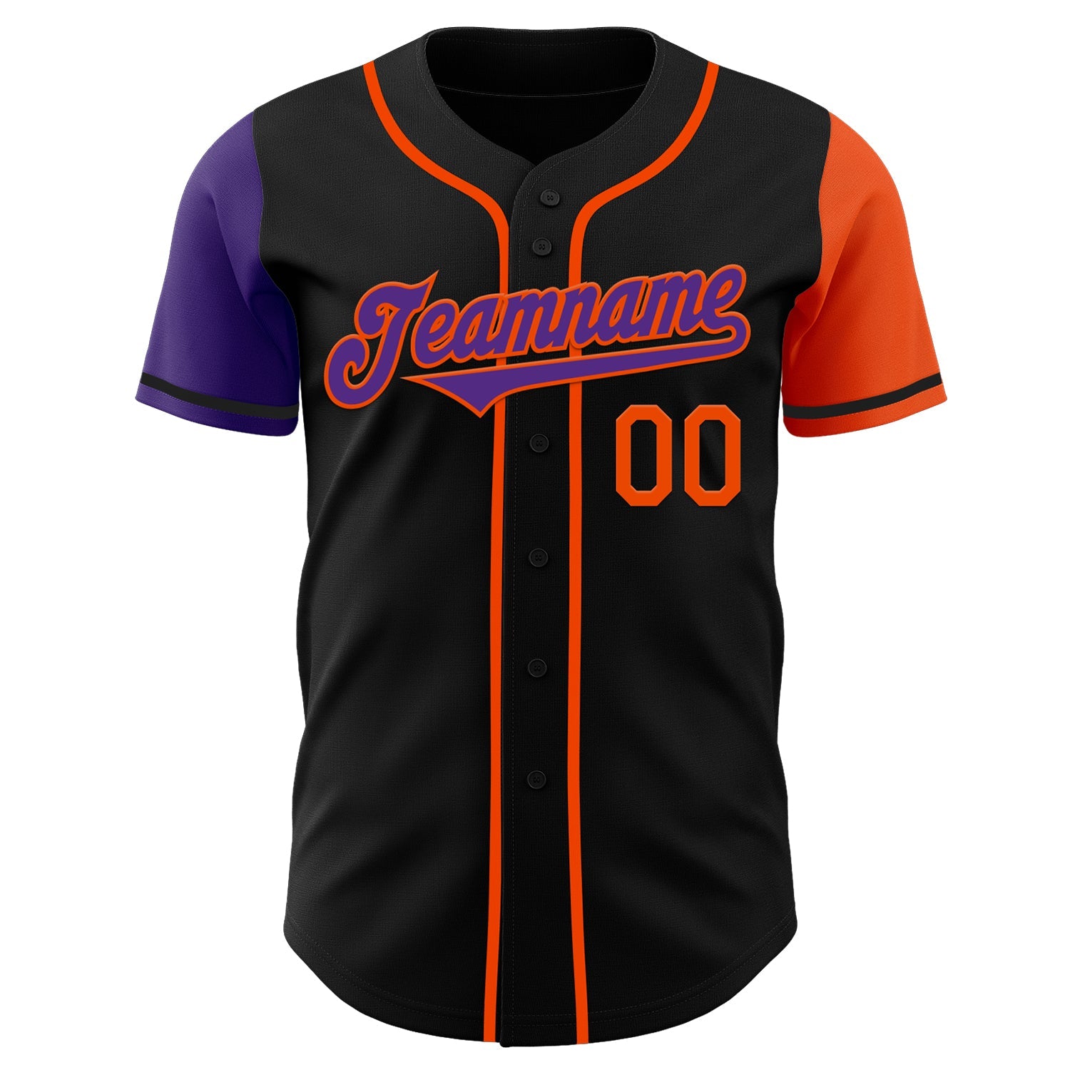 Custom Black Purple-Orange Authentic Two Tone Baseball Jersey - Sky-Custom