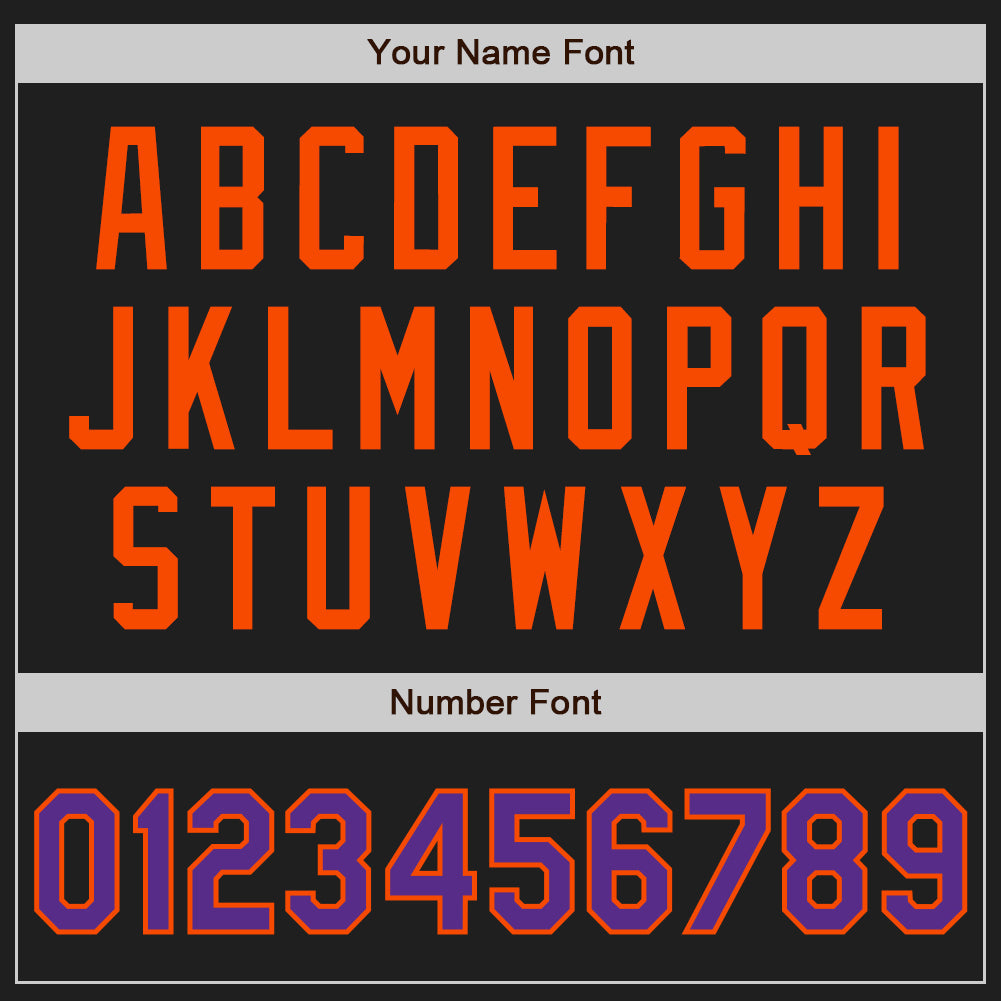 Custom Black Purple-Orange Authentic Two Tone Baseball Jersey - Sky-Custom