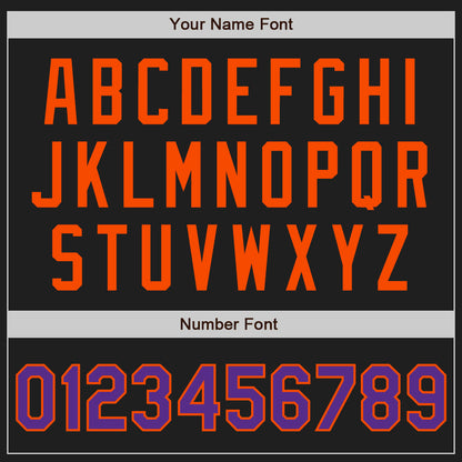Custom Black Purple-Orange Authentic Two Tone Baseball Jersey - Sky-Custom