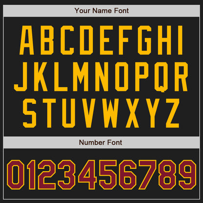 Custom Black Crimson-Gold Authentic Two Tone Baseball Jersey - Sky-Custom