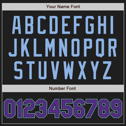 Custom Black Purple-Light Blue Authentic Two Tone Baseball Jersey - Sky-Custom