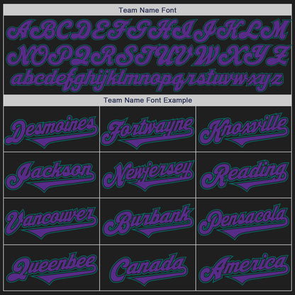 Custom Black Purple-Teal Authentic Two Tone Baseball Jersey - Sky-Custom