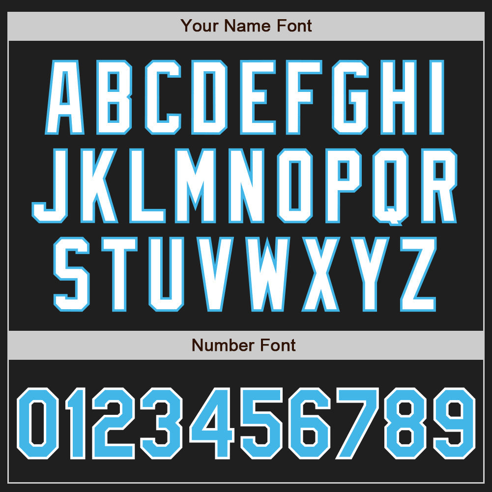 Custom Black Sky Blue-White Authentic Two Tone Baseball Jersey - Sky-Custom