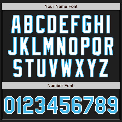 Custom Black Sky Blue-White Authentic Two Tone Baseball Jersey - Sky-Custom