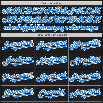Custom Black Electric Blue-White Authentic Two Tone Baseball Jersey - Sky-Custom