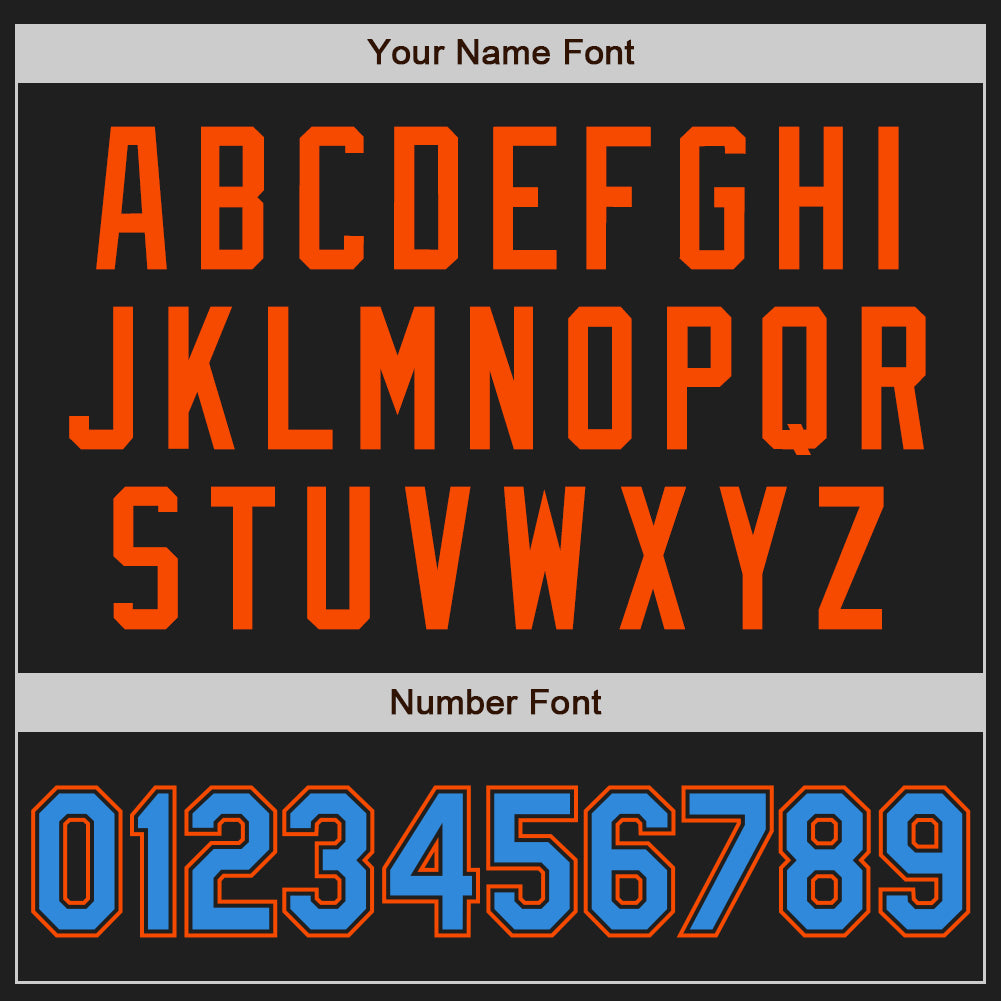 Custom Black Electric Blue-Orange Authentic Two Tone Baseball Jersey - Sky-Custom