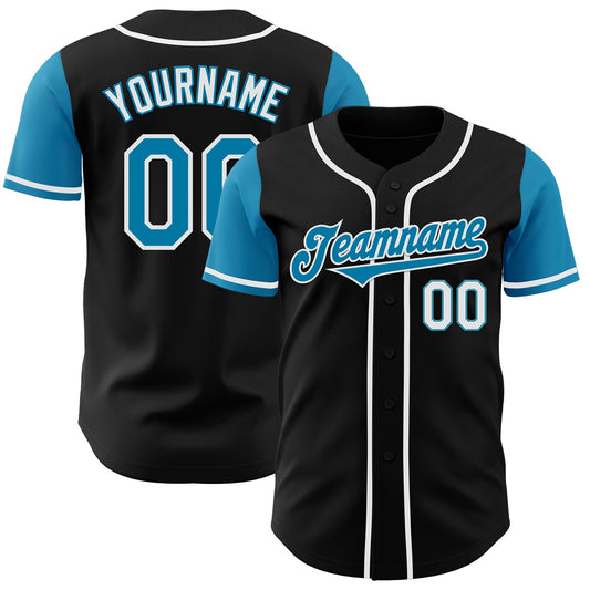 Custom Black Panther Blue-White Authentic Two Tone Baseball Jersey - Sky-Custom