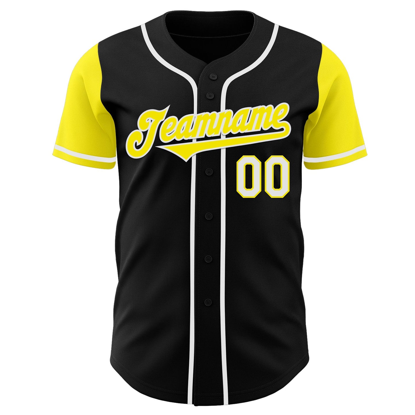 Custom Black Light Yellow-White Authentic Two Tone Baseball Jersey - Sky-Custom