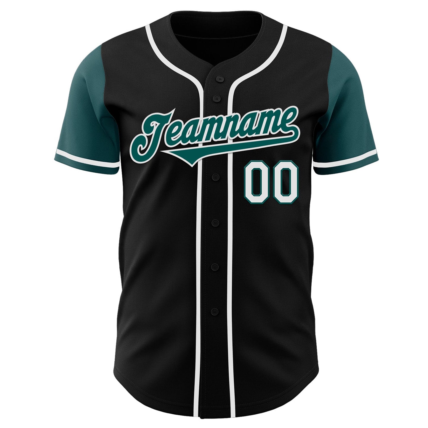 Custom Black Midnight Green-White Authentic Two Tone Baseball Jersey - Sky-Custom