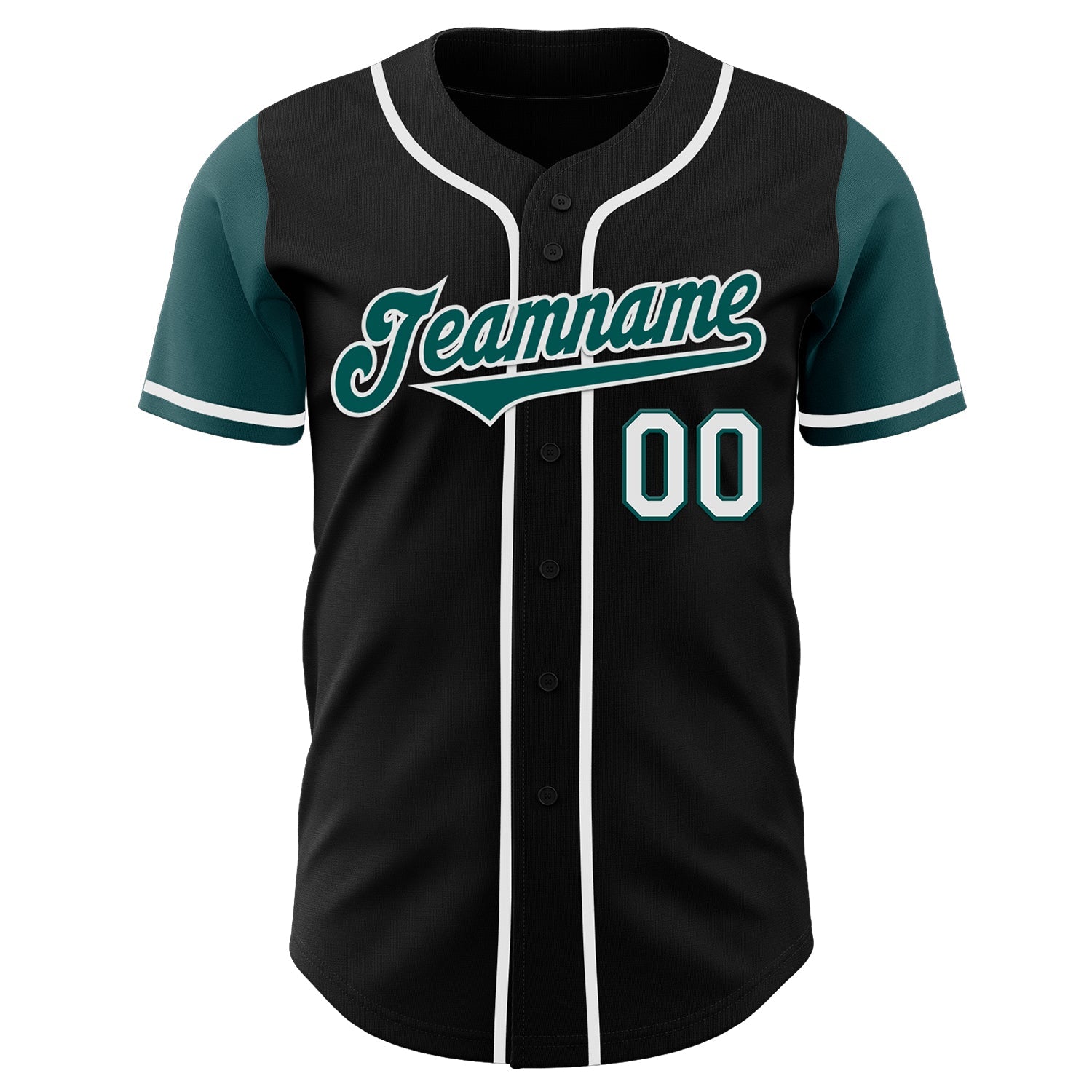 Custom Black Midnight Green-White Authentic Two Tone Baseball Jersey - Sky-Custom