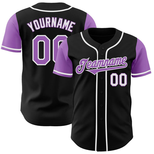 Custom Black Medium Purple-White Authentic Two Tone Baseball Jersey - Sky-Custom