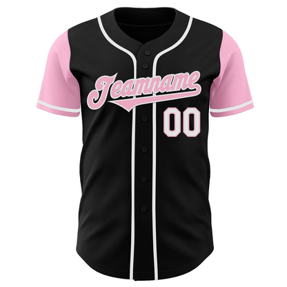Custom Black Light Pink-White Authentic Two Tone Baseball Jersey - Sky-Custom