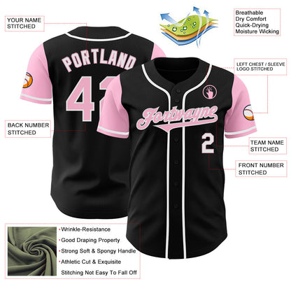 Custom Black Light Pink-White Authentic Two Tone Baseball Jersey - Sky-Custom