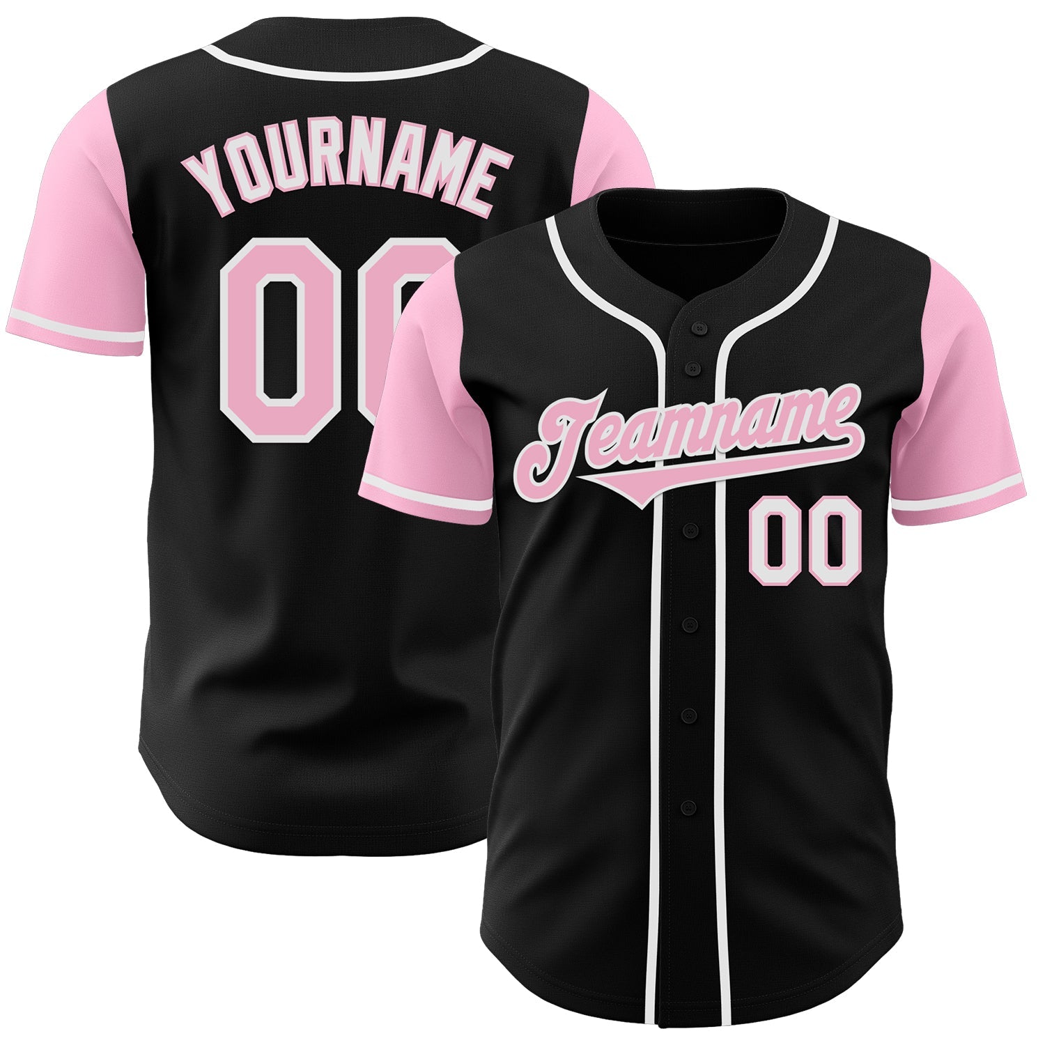 Custom Black Light Pink-White Authentic Two Tone Baseball Jersey - Sky-Custom