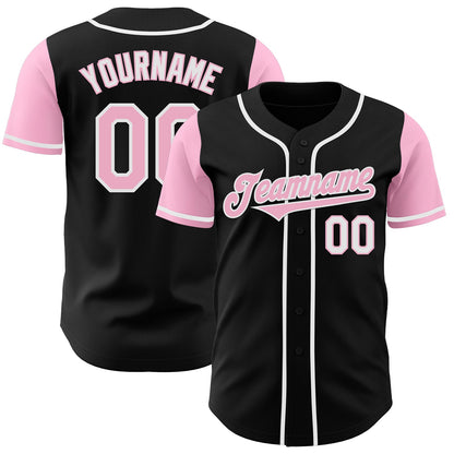 Custom Black Light Pink-White Authentic Two Tone Baseball Jersey - Sky-Custom