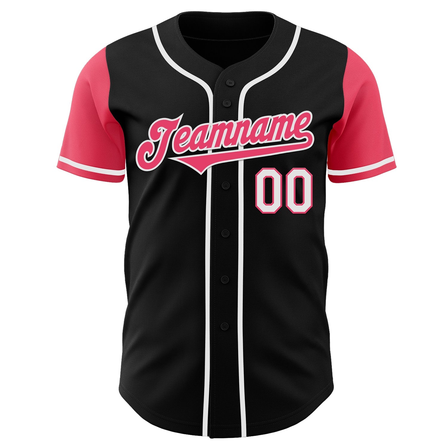 Custom Black Neon Pink-White Authentic Two Tone Baseball Jersey - Sky-Custom