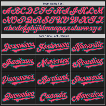 Custom Black Neon Pink-Teal Authentic Two Tone Baseball Jersey - Sky-Custom