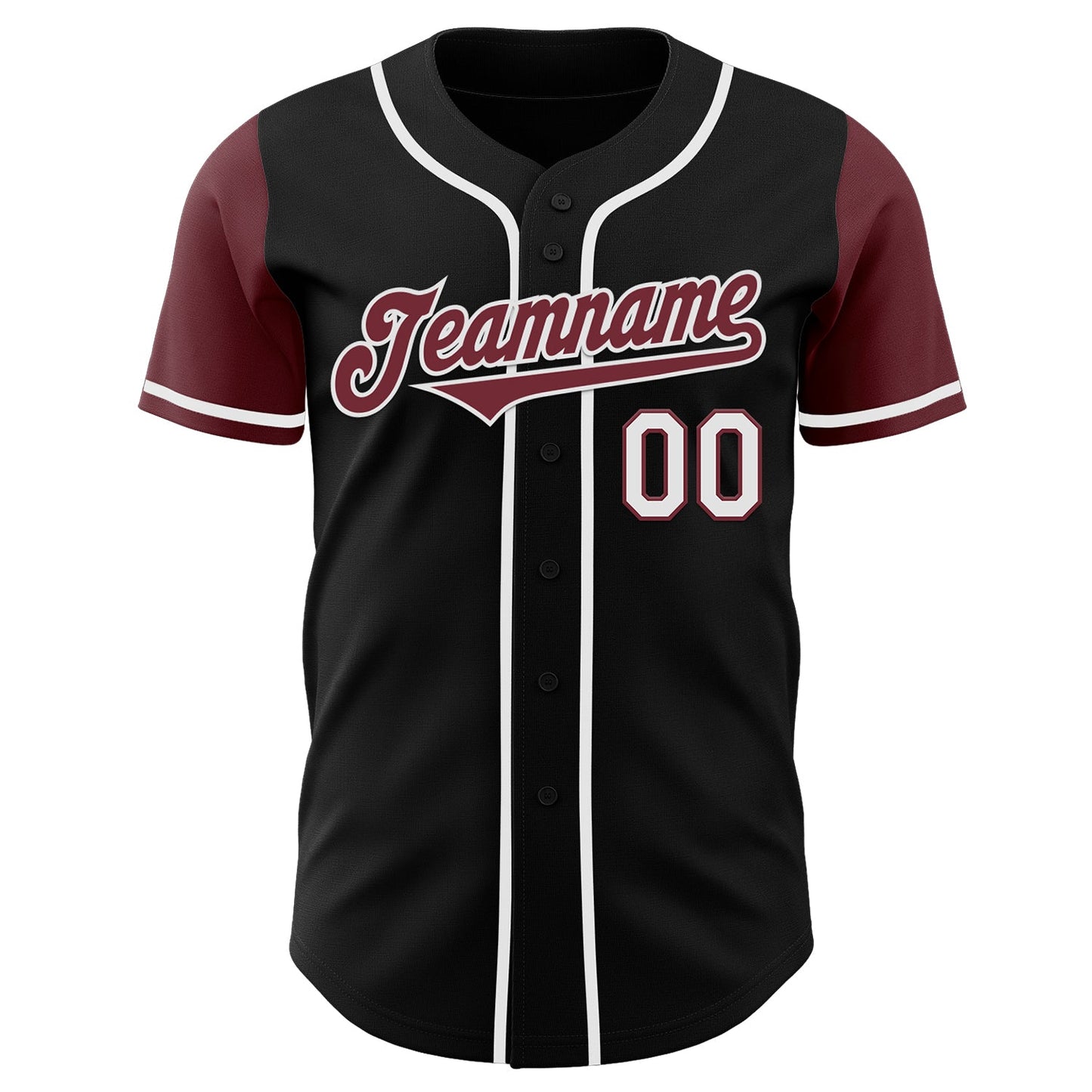 Custom Black Burgundy-White Authentic Two Tone Baseball Jersey - Sky-Custom