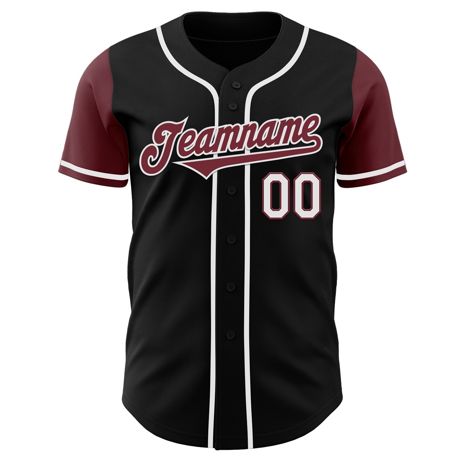 Custom Black Burgundy-White Authentic Two Tone Baseball Jersey - Sky-Custom