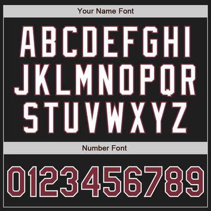 Custom Black Burgundy-White Authentic Two Tone Baseball Jersey - Sky-Custom