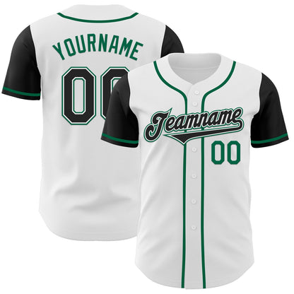Custom White Black-Kelly Green Authentic Two Tone Baseball Jersey - Sky-Custom