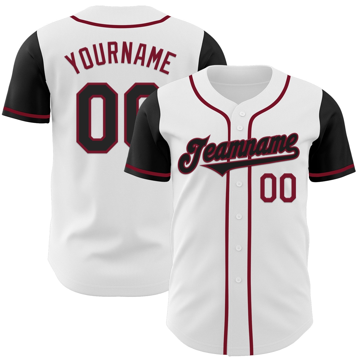 Custom White Black-Crimson Authentic Two Tone Baseball Jersey - Sky-Custom