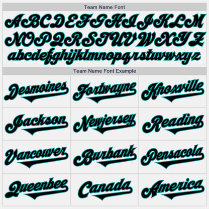 Custom White Black-Teal Authentic Two Tone Baseball Jersey - Sky-Custom