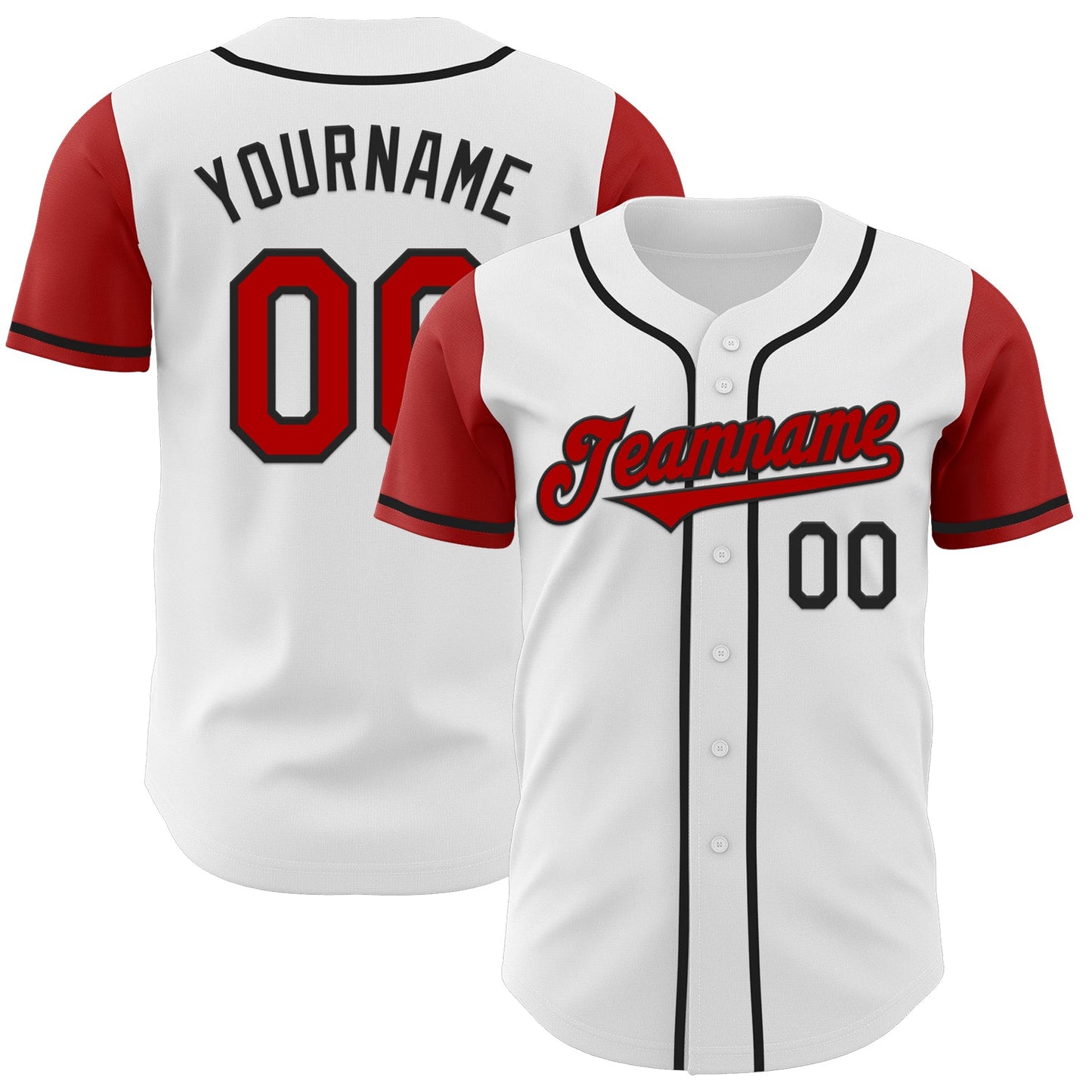 Custom White Red-Black Authentic Two Tone Baseball Jersey - Sky-Custom