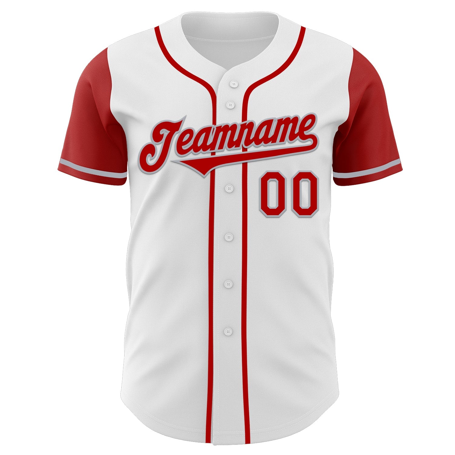 Custom White Red-Gray Authentic Two Tone Baseball Jersey - Sky-Custom