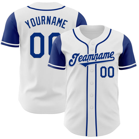 Custom White Royal Authentic Two Tone Baseball Jersey - Sky-Custom