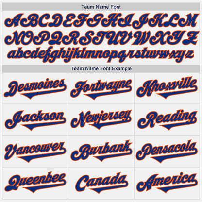 Custom White Royal-Orange Authentic Two Tone Baseball Jersey - Sky-Custom