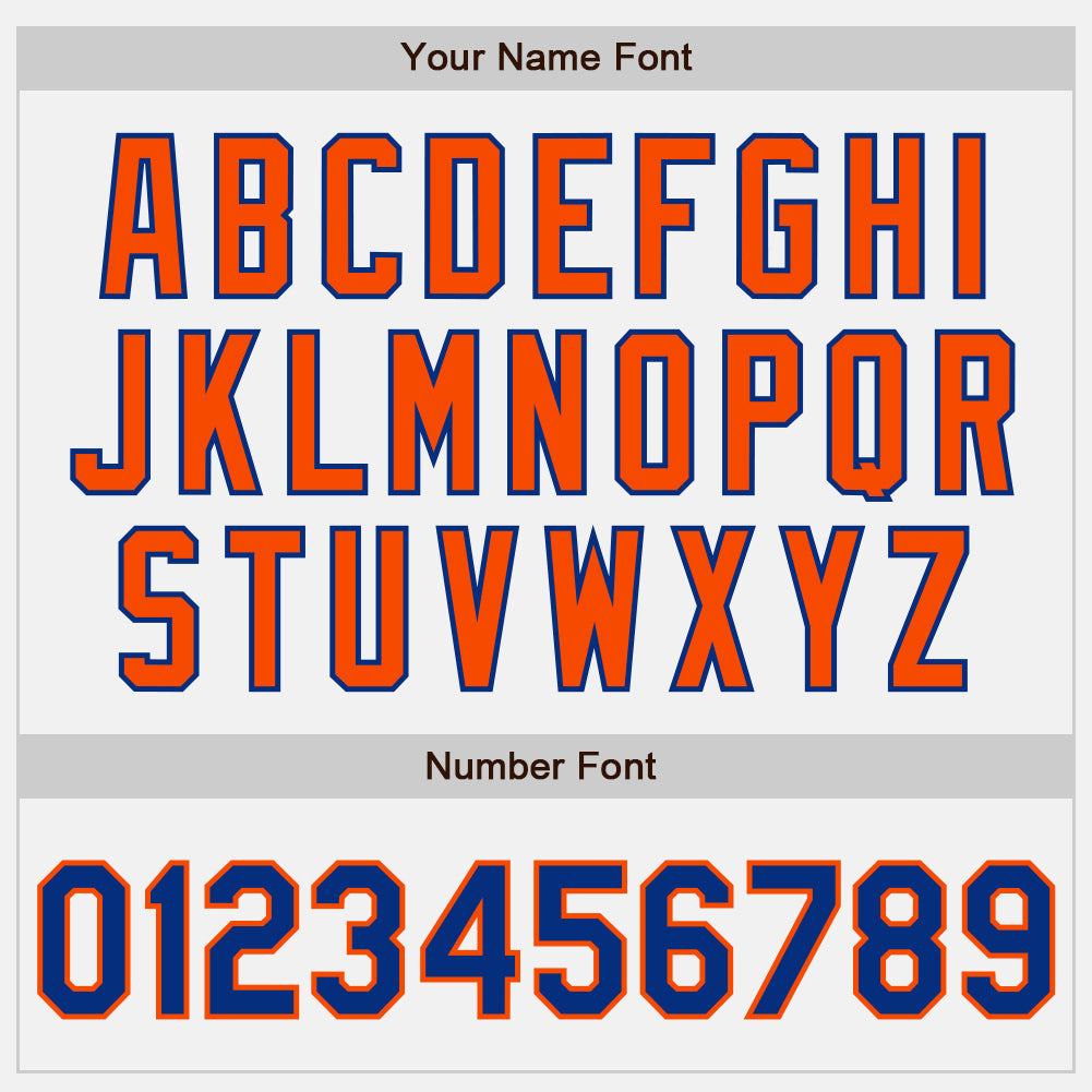 Custom White Royal-Orange Authentic Two Tone Baseball Jersey - Sky-Custom