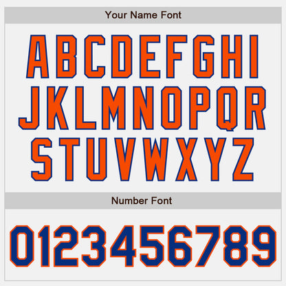 Custom White Royal-Orange Authentic Two Tone Baseball Jersey - Sky-Custom