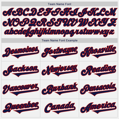 Custom White Navy-Red Authentic Two Tone Baseball Jersey - Sky-Custom