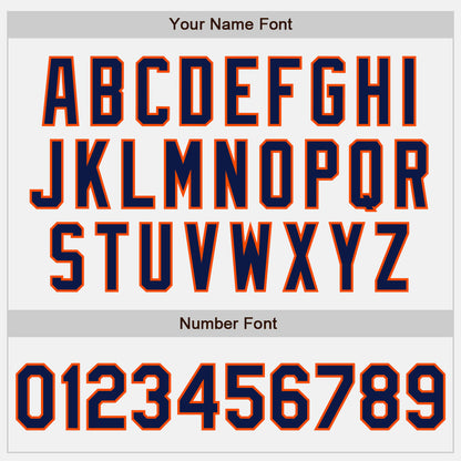 Custom White Navy-Orange Authentic Two Tone Baseball Jersey - Sky-Custom