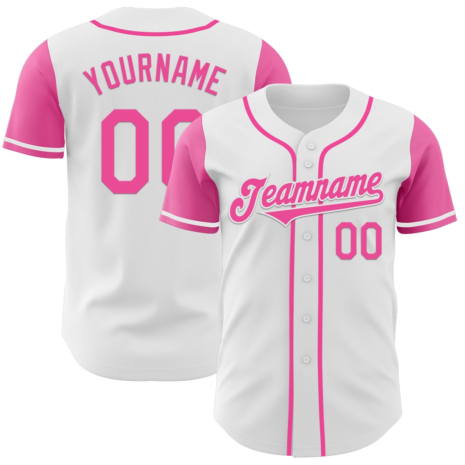 Custom White Pink Authentic Two Tone Baseball Jersey - Sky-Custom