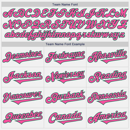 Custom White Pink-Kelly Green Authentic Two Tone Baseball Jersey - Sky-Custom