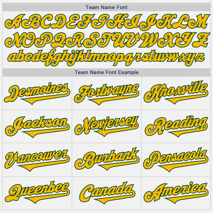 Custom White Gold-Green Authentic Two Tone Baseball Jersey - Sky-Custom