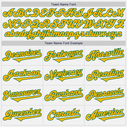 Custom White Gold-Kelly Green Authentic Two Tone Baseball Jersey - Sky-Custom