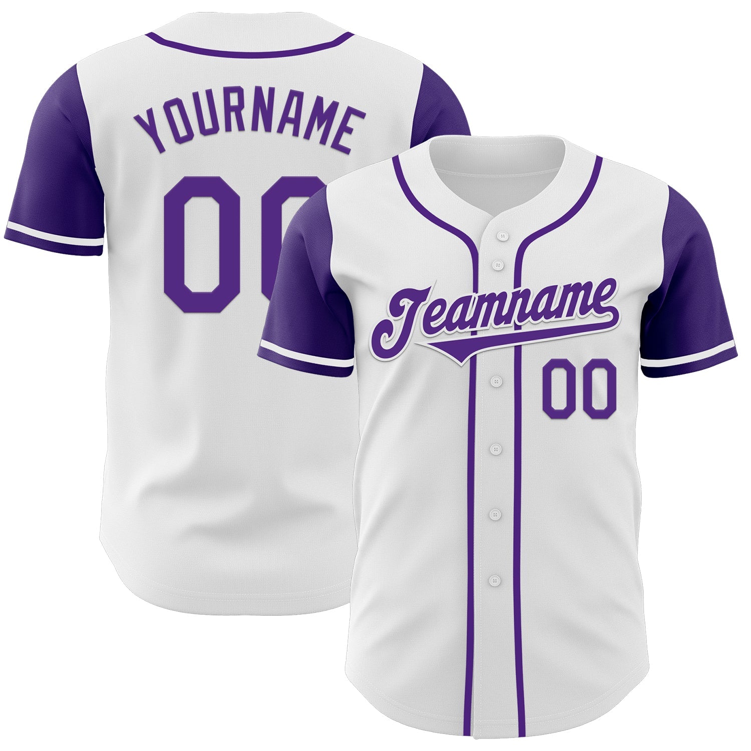 Custom White Purple Authentic Two Tone Baseball Jersey - Sky-Custom