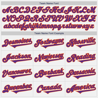 Custom White Purple-Orange Authentic Two Tone Baseball Jersey - Sky-Custom